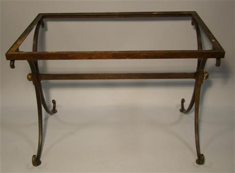 Appraisal: REGENCE STYLE IRON SIDE TABLE BASE Early th century the