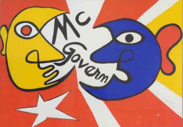 Appraisal: CALDER Alexander Silkscreen ''McGovern ''Pencil signed lower right Numbered in