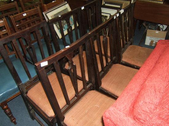 Appraisal: A set of six mahogany dining chairs with vertical pierced