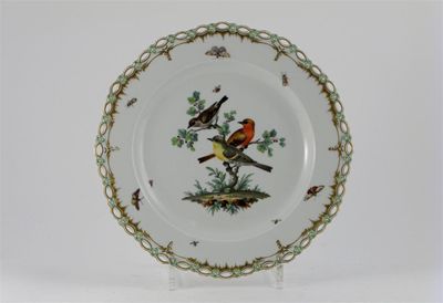 Appraisal: A Berlin ornithological plate painted with three woodland birds perched