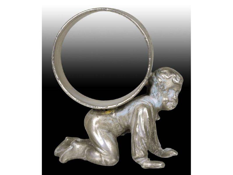 Appraisal: Crawling Boy Figural Napkin Ring Description '' T No mark