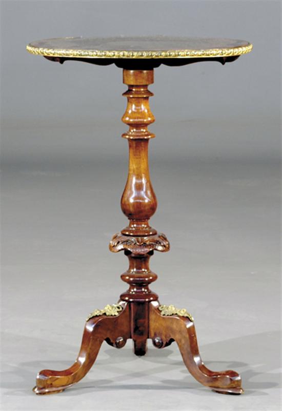 Appraisal: Continental carved mahogany occasional table circular top on baluster-turned standard