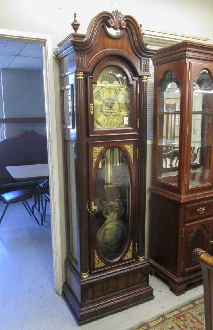 Appraisal: MAHOGANY TALL CASE FLOOR CLOCK Charles R Sligh Co Michigan