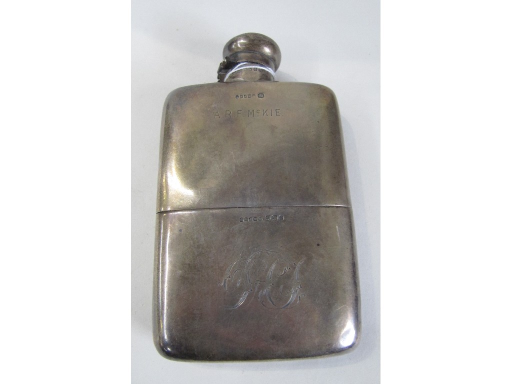 Appraisal: Silver hip flask Sheffield