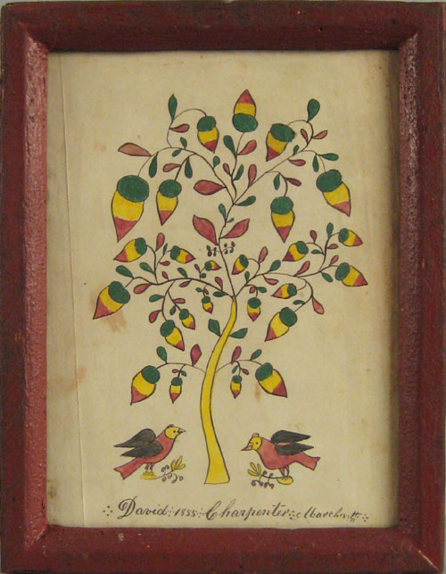 Appraisal: Lancaster County Pennsylvania watercolor fraktur dated March th signed David