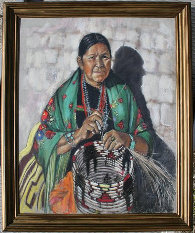 Appraisal: MUNN Charles American th C Indian Basket Weaver Pastel ''