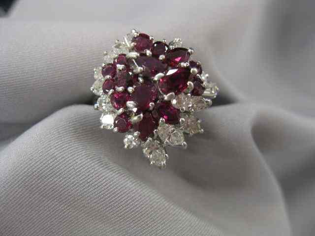 Appraisal: Platinum Ruby Diamond Ring diamonds totaling carats and rubies totaling