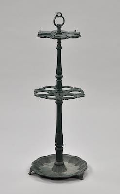 Appraisal: Antique Cast Iron Locking Umbrella Stand The H cast iron