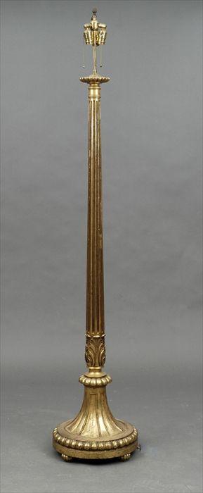 Appraisal: Neoclassical-Style Giltwood Floor Lamp in in diam