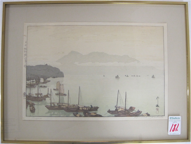 Appraisal: HIROSHI YOSHIDA COLOR WOODCUT Boston Mass - titled Rozan a