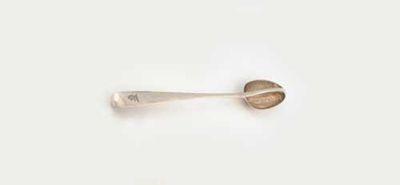 Appraisal: A George III Irish hook-end strainer spoon with central divider