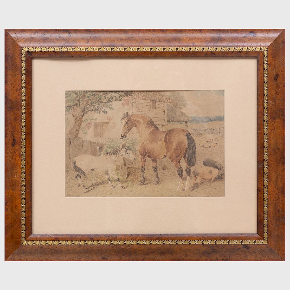 Appraisal: John F Herring II - Horse Watercolor on paper signed