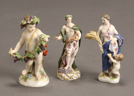 Appraisal: Three Meissen Allegorical Figures Late th-Early th Century The first