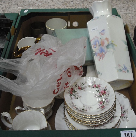 Appraisal: Tray of Pottery to include Royal Albert Lavender Rose cups