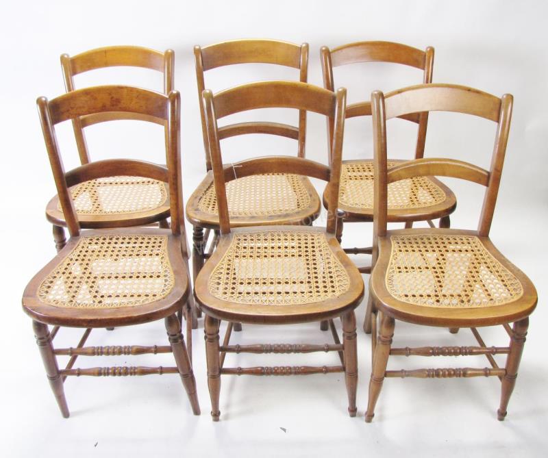 Appraisal: Six antique dining table chairs including set of five plus