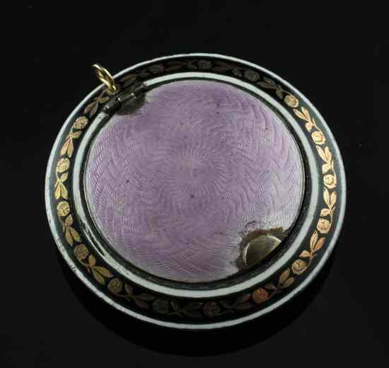 Appraisal: A Faberge silver gilt and enamel compact with replaced mauve