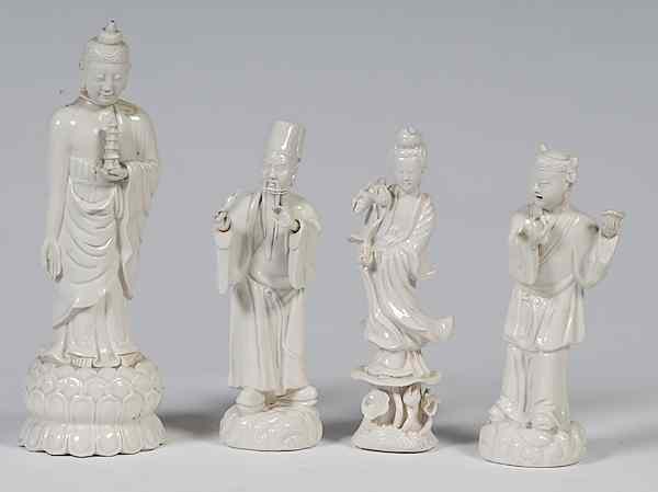 Appraisal: Four Blanc de Chine Figures Lot of Chinese blanc de