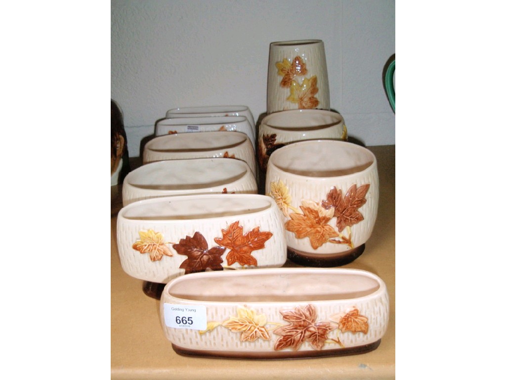 Appraisal: Nine items of Sylvac display ware decorated with Autumn leaves