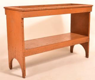 Appraisal: Pennsylvania Softwood Bucket Bench Pennsylvania th Century Softwood Bucket Bench