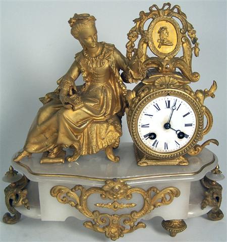 Appraisal: A late th century Louis XV style giltmetal and onyx