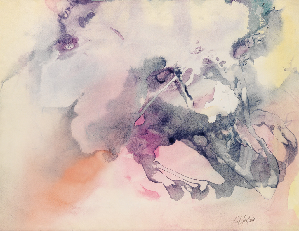 Appraisal: PAUL JENKINS Phenomena Fountain to Mu Watercolor on wove paper