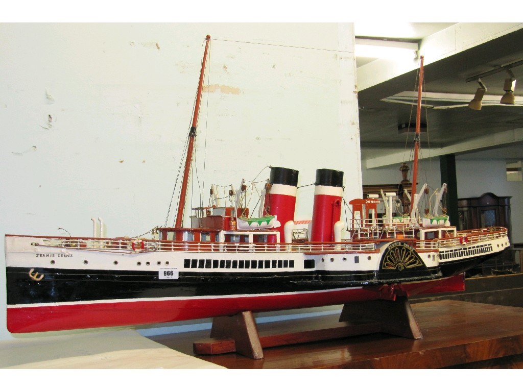 Appraisal: Model of the paddle steamer 'Jeanie Deans' with biography