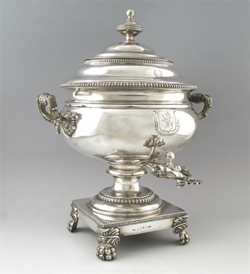 Appraisal: A George III Irish tea urn of squat circular form