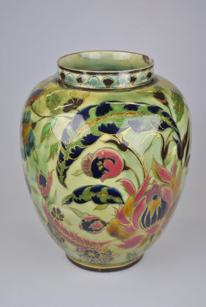 Appraisal: A Zsolney Pecs ovoid vase late th century painted in