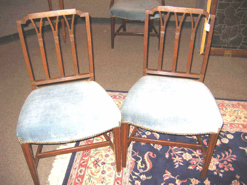 Appraisal: SET OF TEN SHERATON STYLE MAHOGANY DINING CHAIRS Straight top