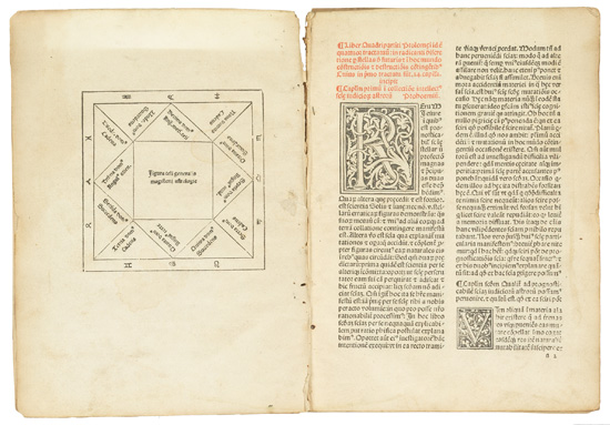 Appraisal: PTOLEMAEUS CLAUDIUS Quadripartitum Centiloquium com commento Hali Woodcut diagrams on