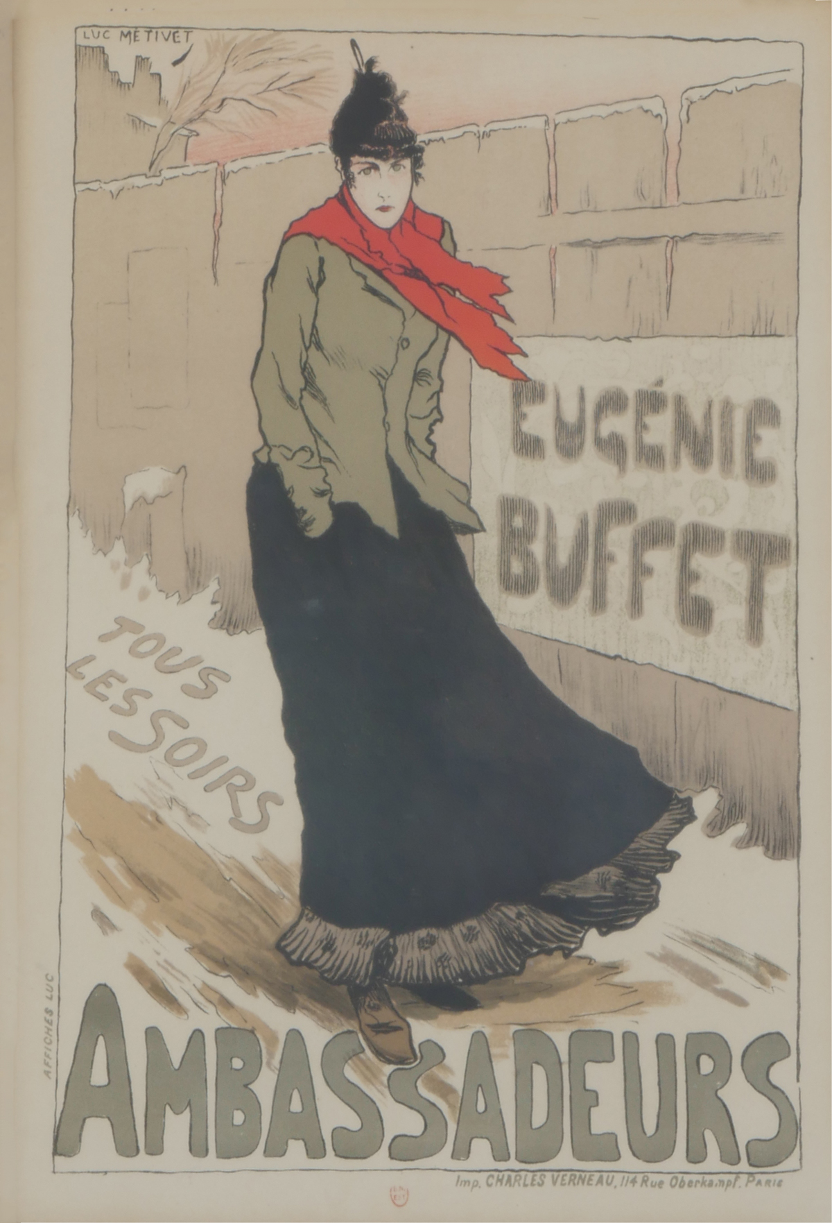 Appraisal: LES MAITRES DE L'AFFICHE LITHOGRAPH BY METIVET EUGENIE BUFFET Luc