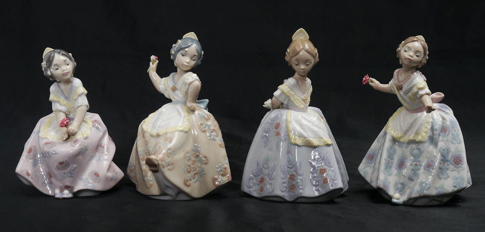 Appraisal: LLADRO PORCELAIN VALENCIAN GIRL SET LOLITA CARMENCITA PEPITA and TERESITA