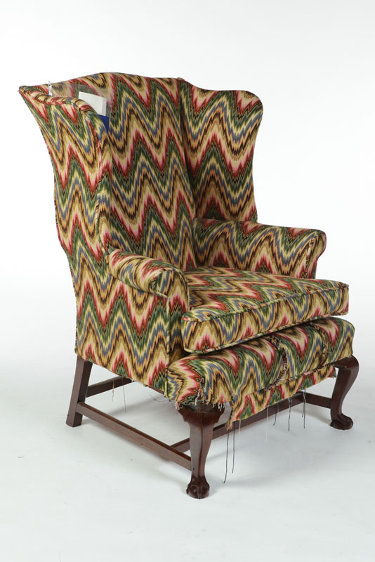 Appraisal: CHIPPENDALE EASY OR WINGBACK CHAIR Rhode Island late th century