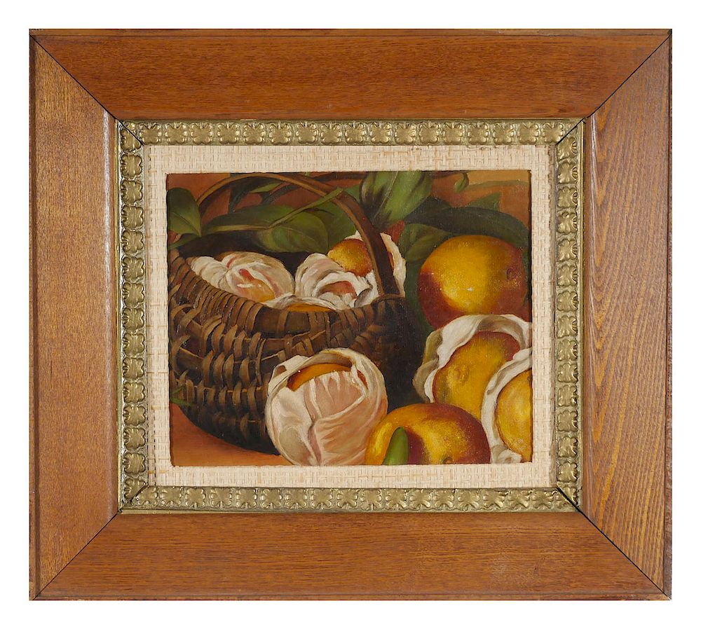 Appraisal: Painting Wrapped Oranges Early th Century Nicely done early th