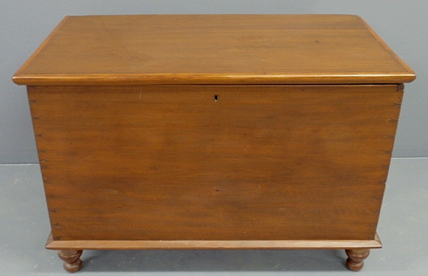 Appraisal: Poplar blanket chest early th c with turned legs h