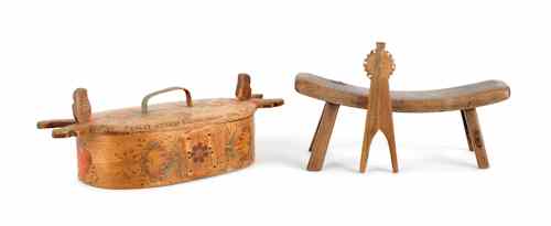 Appraisal: Miscellaneous woodenware th early th c to include a Swedish