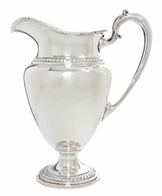 Appraisal: An American Sterling Silver Water Pitcher Frank M Whiting Co