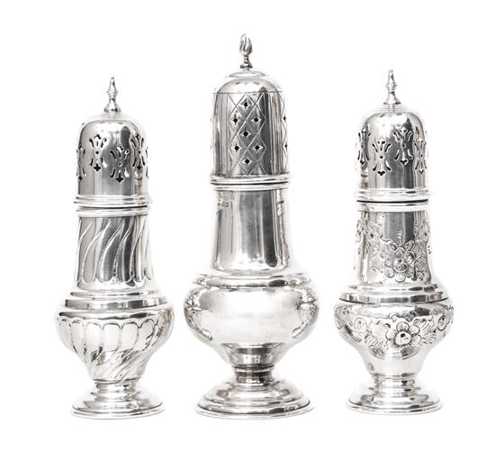 Appraisal: Sale Lot An Edwardian Silver Caster Birmingham - together with