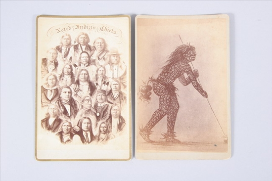 Appraisal: TWO SEPIA-TONED PHOTOGRAPHS OF NATIVE AMERICAN SUBJECTS Ghost Dancer and