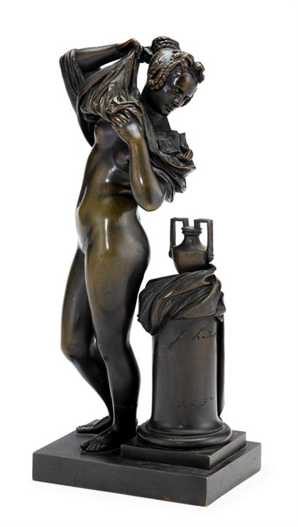 Appraisal: Jean-Jacques Pradier French - the bather Bronze medium brown patina