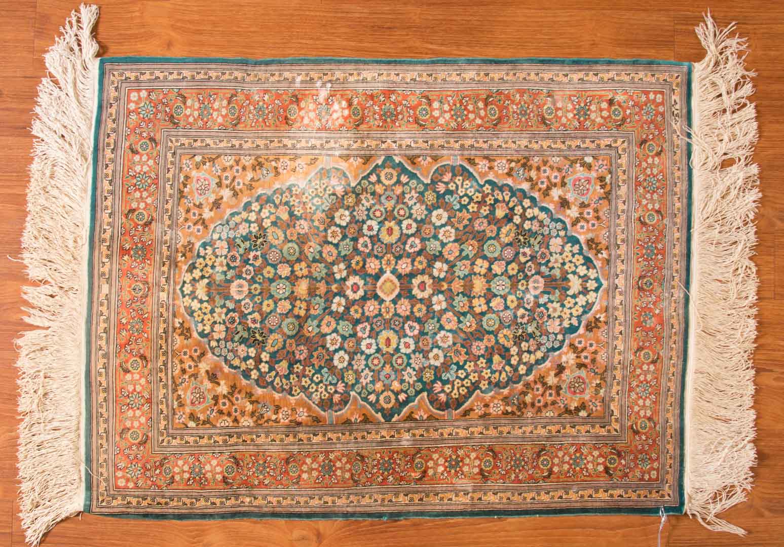 Appraisal: Very fine silk Hereke rug approx x Turkey modern Condition