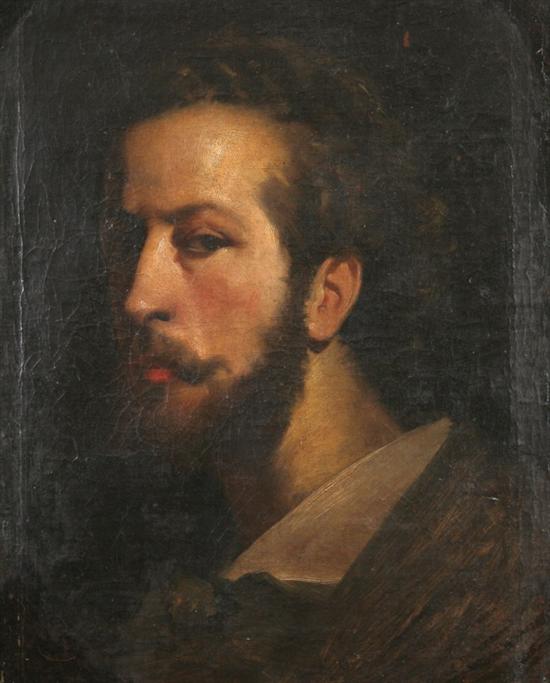 Appraisal: SPANISH SCHOOL th century PORTRAIT OF A BEARDED YOUNG MAN