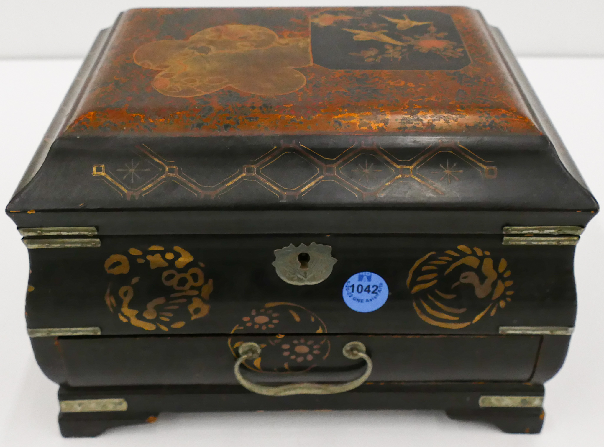 Appraisal: Meiji Japanese Lacquered Sewing Box ''x ''