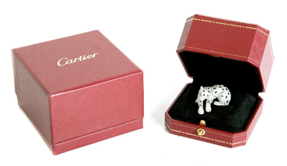 Appraisal: ATTR CARTIER PLATINUM ARTICULATING PANTHER RINGAttributed to Cartier platinum articulating