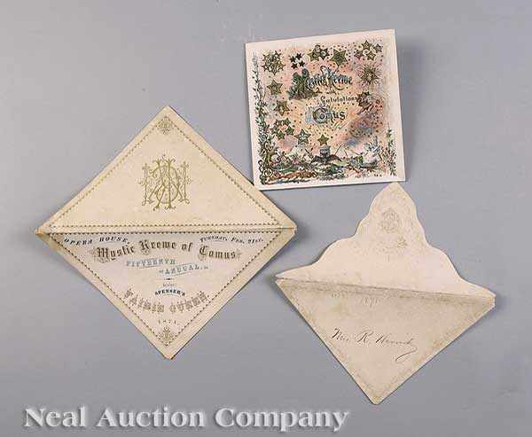 Appraisal: Mardi Gras Mistick Krewe of Comus Ball Invitation and Envelope