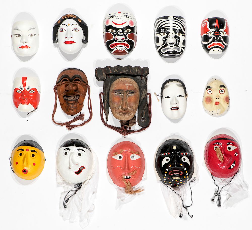 Appraisal: Group of Korean th c Masks Group of Korean th