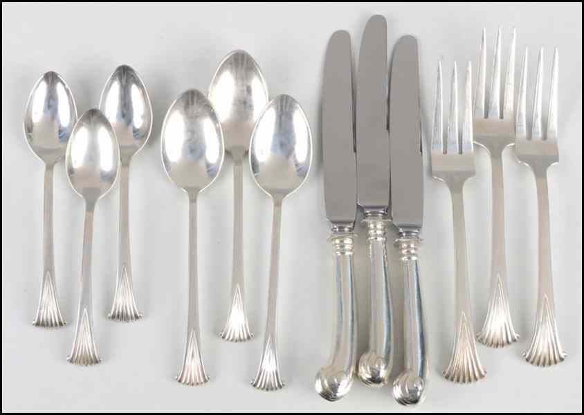 Appraisal: TUTTLE STERLING SILVER PARTIAL FLATWARE SERVICE Onslow pattern Comprised of