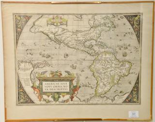 Appraisal: Abraham Ortelius - double page hand colored engraved map Western