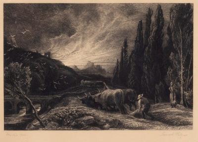 Appraisal: Samuel Palmer The Early Ploughman circa inscribed Finished State and