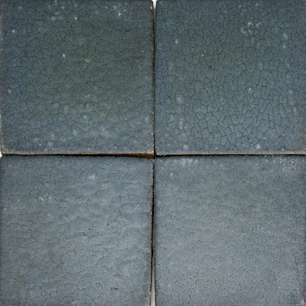 Appraisal: GRUEBY Four tiles covered in excellent teal blue matte glaze